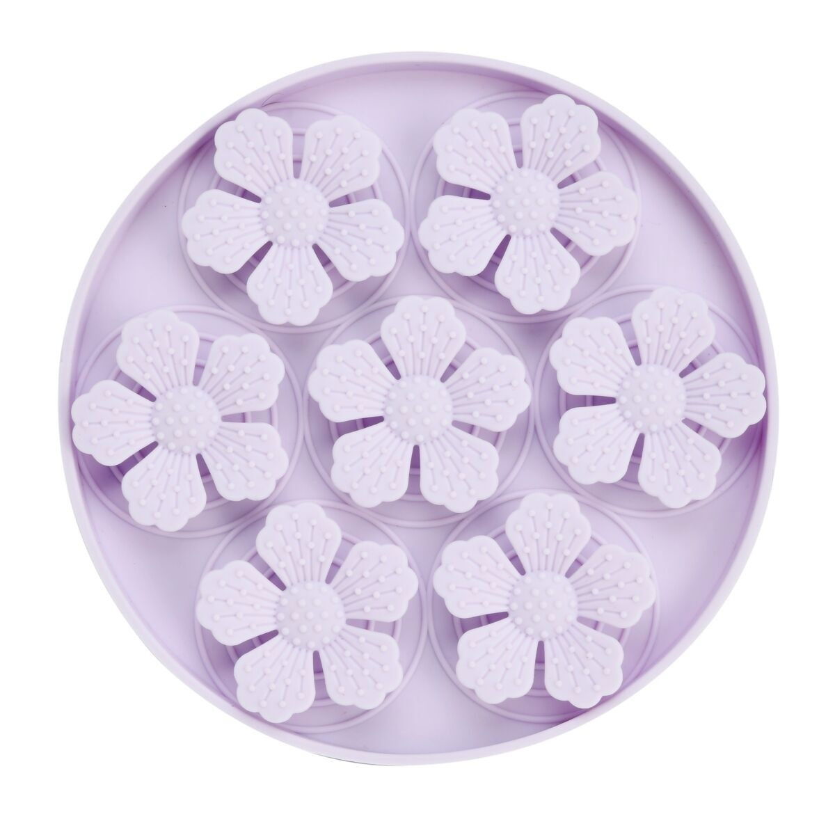 Little&Bigger Blossom 3D silicone sniffy tray round lilac