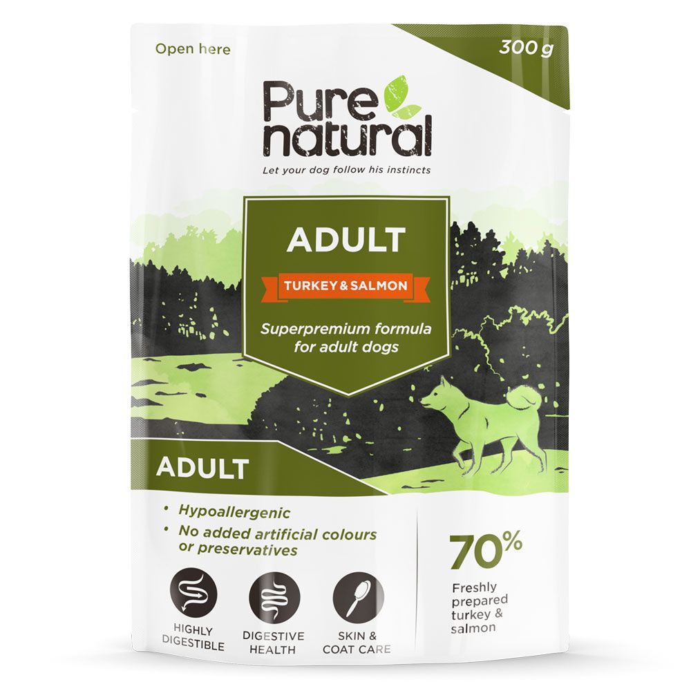 Purenatural Adult Kalkun & Laks våtfôr til hunder 300 g