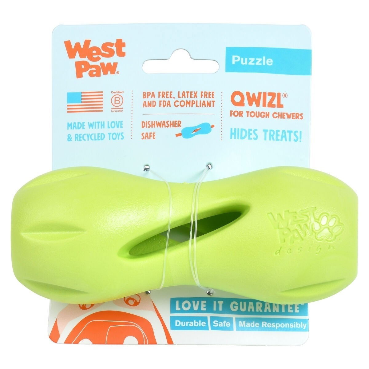 West Paw Qwizl green