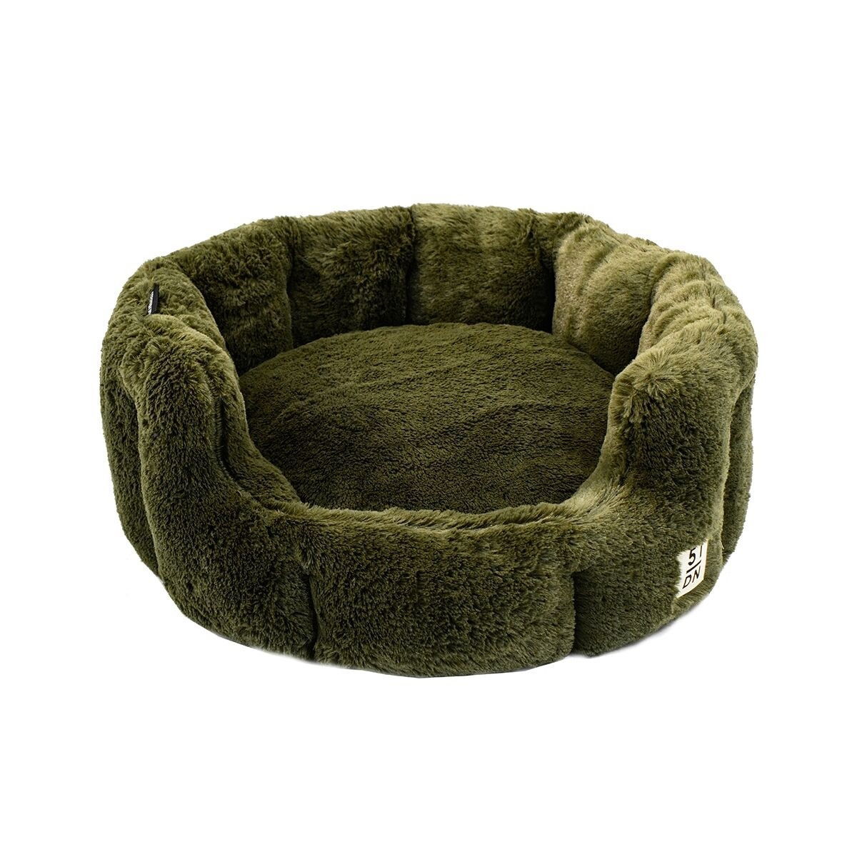 51 Degrees North Supersoft round dog bed dark green