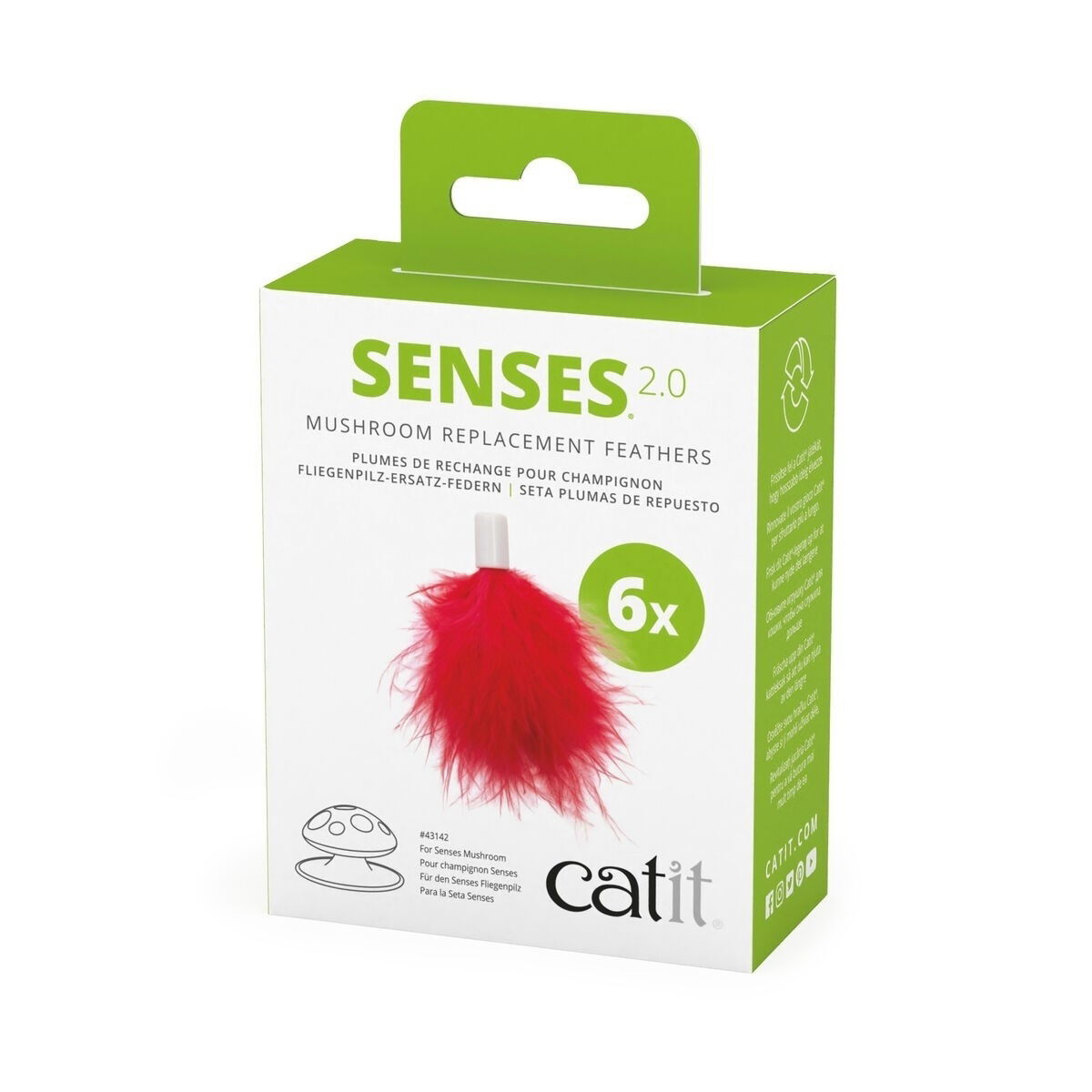 Catit Senses 2.0 Mushroom replacement feathers 6-pack