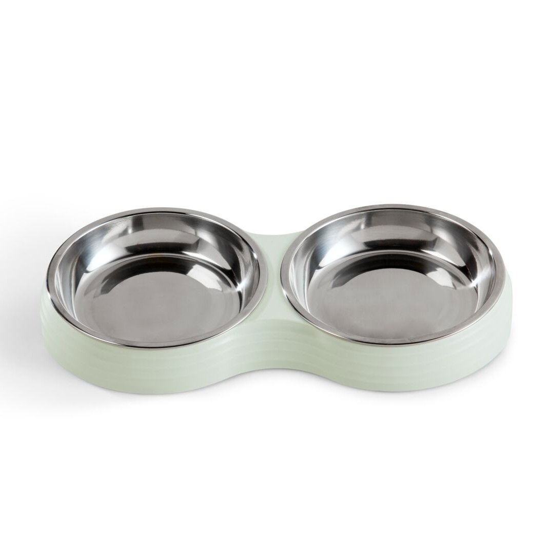 Basic Meow Melamine Double Diner Ripple-Mint