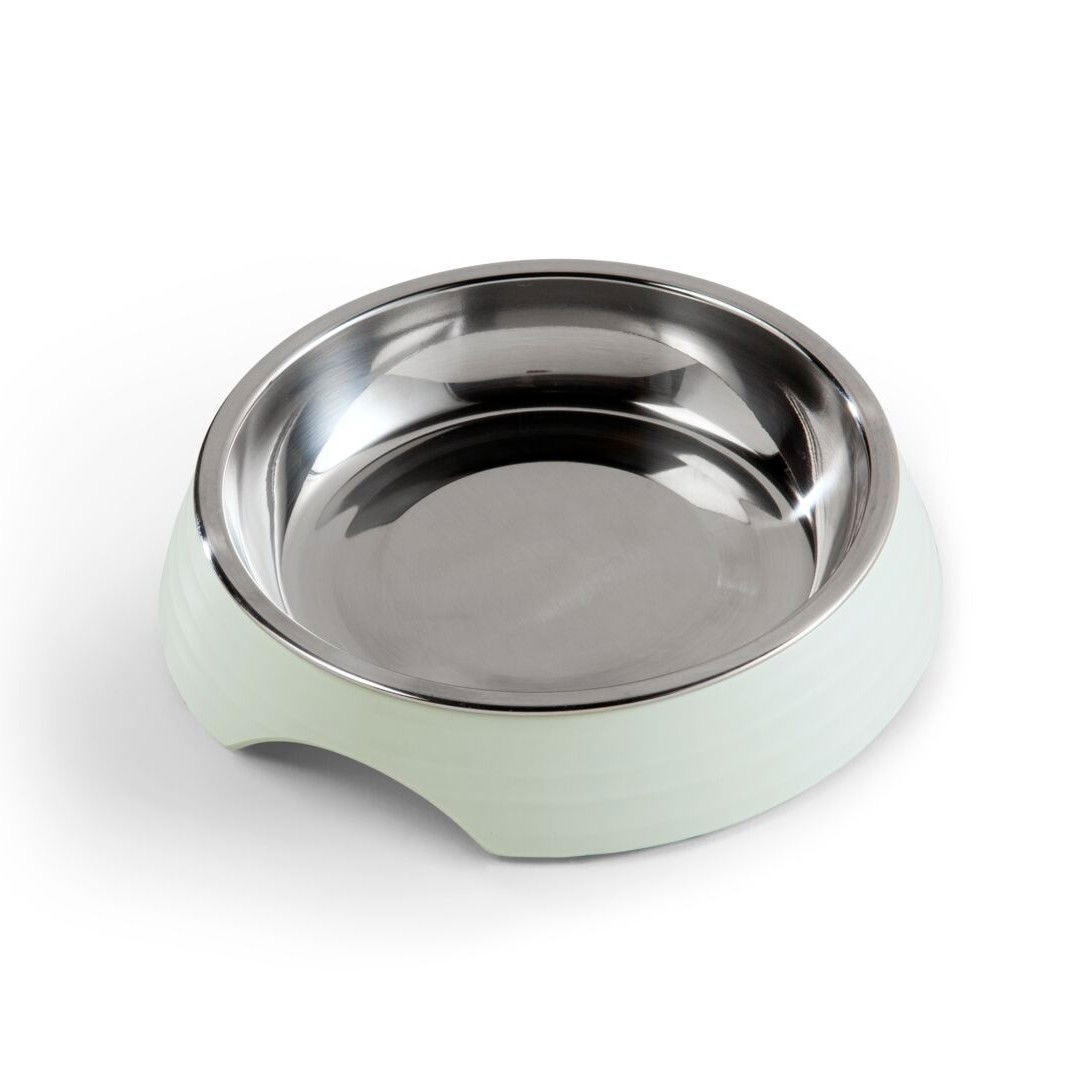 Basic Meow Melamine Single Bowl Ripple-Mint