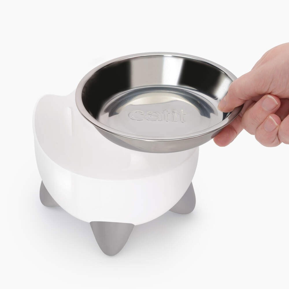 Catit Pixi Combo kit with fountain & elevated bowl white