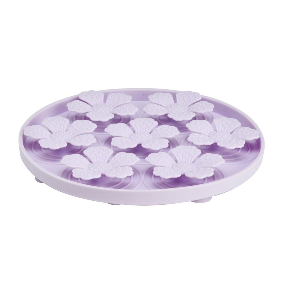 Little&Bigger Blossom 3D silicone sniffy tray round lilac
